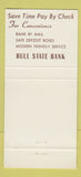Matchbook Cover - Hull State Bank TX 30 Strike