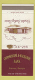 Matchbook Cover - Commercial and Exchange Bank Bremen GA 30 Strike