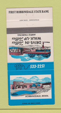 Matchbook Cover - First Robbinsdale State Bank MN 30 Strike
