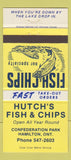 Matchbook Cover - Hutch's Fish Chips Hamilton ON 30 Strike