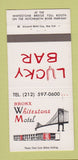 Matchbook Cover - Lucky Bar Bronx Whitestone Motel  NY CREASES 30 Strike