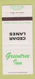 Matchbook Cover - Cedar Lanes Bowling Sandusky OH Greentree Inn 30 Strike