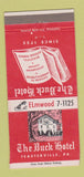 Matchbook Cover - The Buck Hotel Feasterville PA 30 Strike