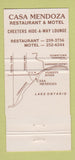 Matchbook Cover - Casa Mendoza Toronto ON 30 Strike