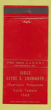 Matchbook Cover - Judge Clyde Schumaker Shriners Pittsburgh PA 30 Strike