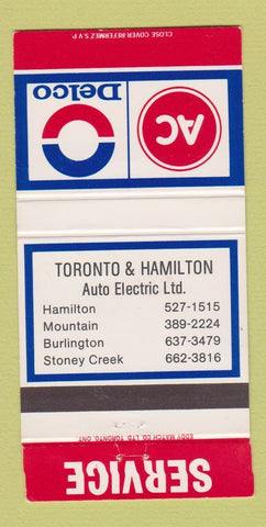 Matchbook Cover - AC Delco Auto Parts Toronto ON Hamilton #1 30 Strike