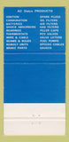 Matchbook Cover - AC Delco Auto Parts Toronto ON Hamilton #1 30 Strike