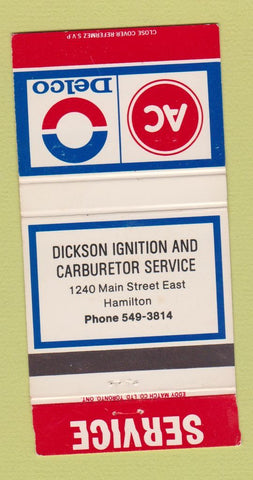 Matchbook Cover - AC Delco Auto Parts Toronto ON Hamilton #2 30 Strike