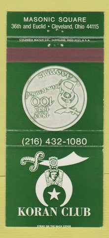 Matchbook Cover - Koran Club Cleveland OH 1972 30 Strike