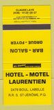 Matchbook Cover - Hotel Motel Laurentien St Jerome QC YELLOW 30 Strike