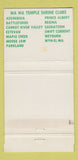 Matchbook Cover - Shriners Club Regina SK 1970 30 Strike
