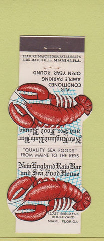 Matchbook Cover - New England Raw Bar Seafood Miami FL feature Contour