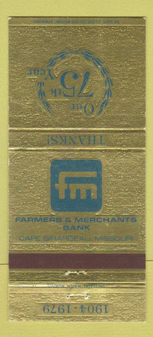 Matchbook Cover - Farmers & Merchants Bank Cape Girardeau MO 30 Strike