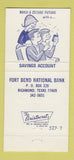 Matchbook Cover - Fort Bend National Bank Richmond TX 30 Strike