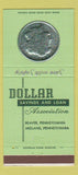 Matchbook Cover - Dollar Savings and Loan Midland Beaver PA 30 Strike