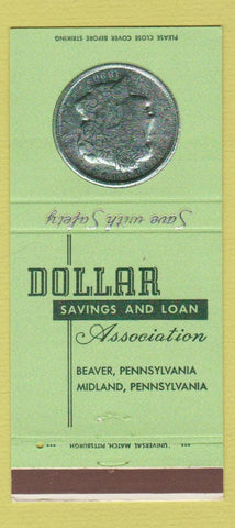 Matchbook Cover - Dollar Savings and Loan Midland Beaver PA 30 Strike