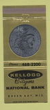 Matchbook Cover - Kellogg Citizens National Bank Green Bay WI 30 Strike