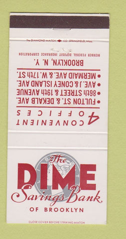 Matchbook Cover - Dime Savings Bank Brooklyn NY 30 Strike