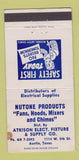 Matchbook Cover - Nutone Products Fans Hoods Mixers Austin TX WEAR 30 Strike