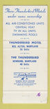 Matchbook Cover - Thunderbird Motel Bel Alton MD #2 30 Strike