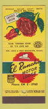 Matchbook Cover - El Rancho Motor Lodge Rose Court Rock Spring WY 30 Stick