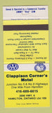 Matchbook Cover - Clappison Corner's Motel Hamilton ON  30 Strike