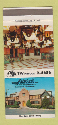 Matchbook Cover - Schober's Wine Restaurant St Louis MO 30 Strike