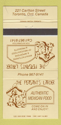 Matchbook Cover - Peasant's Larder Mexican Food Toronto ON 30 Strike