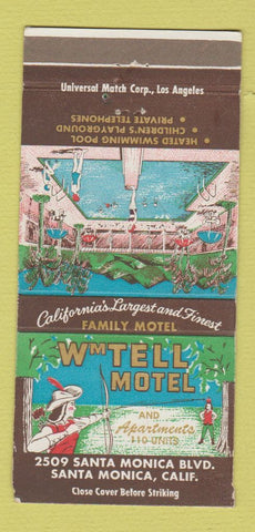 Matchbook Cover - Wm Tell Motel Santa Monica CA 30 Strike