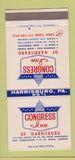 Matchbook Cover - Congress Inn Harrisburg PA 30 Strike