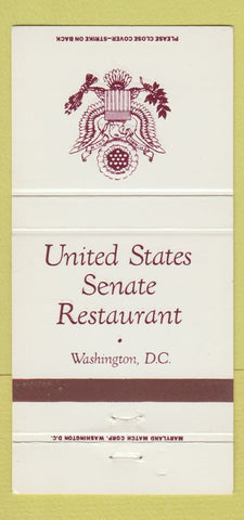 Matchbook Cover - United States Senate Restaurant Washington DC 30 Strike