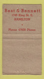 Matchbook Cover - Wishing Well Orange Soda Hamilton ON WORN BOBTAIL 30 Strike