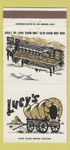 Matchbook Cover - Lucy's Long Beach CA covered wagon 30 Strike