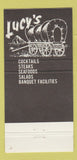 Matchbook Cover - Lucy's Long Beach CA covered wagon 30 Strike