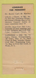 Matchbook Cover - Lohrman for President WEAR 30 Strike
