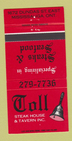 Matchbook Cover - Toll Stek House Tavern Mississauga ON 30 Strike