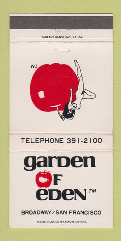 Matchbook Cover - Garden of Eden San Francisco CA girlie strip club 30 Strike