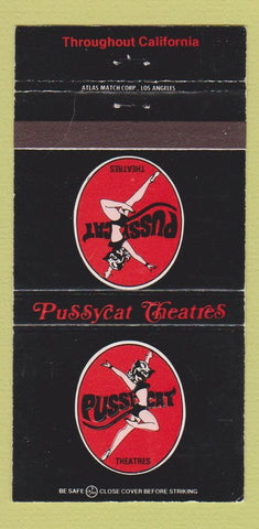 Matchbook Cover - Pussycat Porn Movie Theatres girlie CA CHAIN 30 Strike