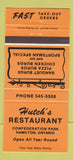 Matchbook Cover - Hutch's Restaurant Hamilton ON ORANGE 30 Strike