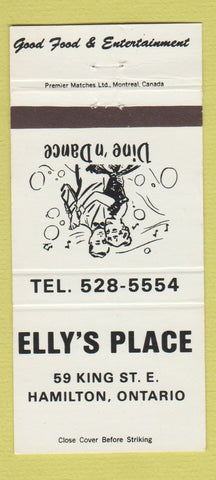 Matchbook Cover - Elly's Place Hamilton ON WHITE 30 Strike