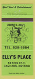 Matchbook Cover - Elly's Place Hamilton ON GREEN 30 Strike