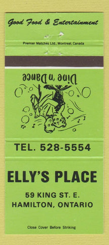 Matchbook Cover - Elly's Place Hamilton ON GREEN 30 Strike