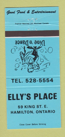 Matchbook Cover - Elly's Place Hamilton ON BLUE 30 Strike