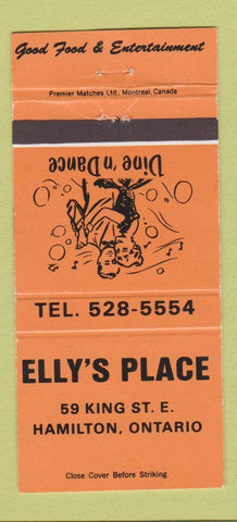 Matchbook Cover - Elly's Place Hamilton ON ORANGE 30 Strike