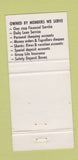 Matchbook Cover - Hamilton St Railways Employees Credit Union ON WEAR 30 Strike