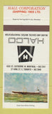 Matchbook Cover - Halco Hall Corp Montreal QC Toronto ON 30 Strike