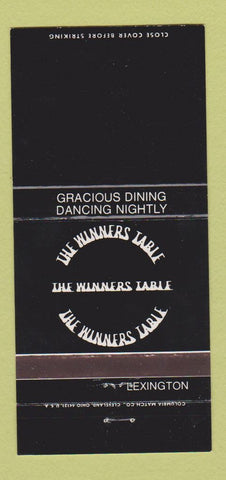 Matchbook Cover - Winners Table Lexington KY 30 Strike