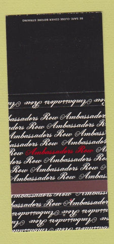 Matchbook Cover - Ambassadors Row Atlanta Cleveland St Louis 30 Strike