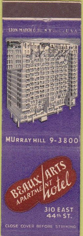 Matchbook Cover - Beaux Arts Apartment New York City