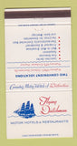 Matchbook Cover - Flying Dutchman Motor Hotel Oshawa Kitchener ON 30 Strike